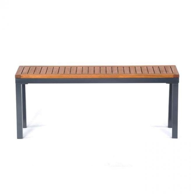 120cm Hardwood Bench with Steel Frame