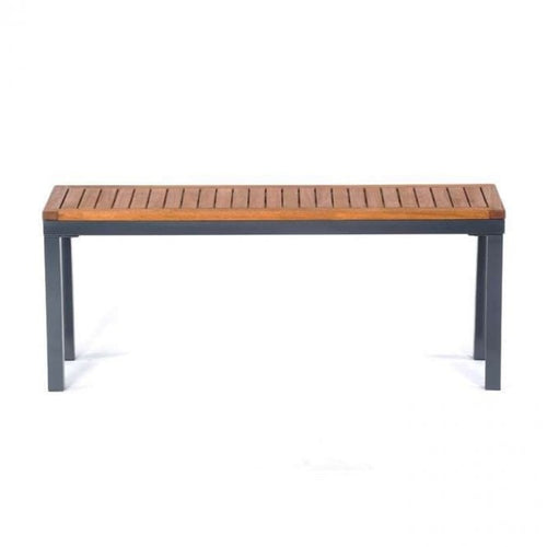 120cm Hardwood Bench with Steel Frame