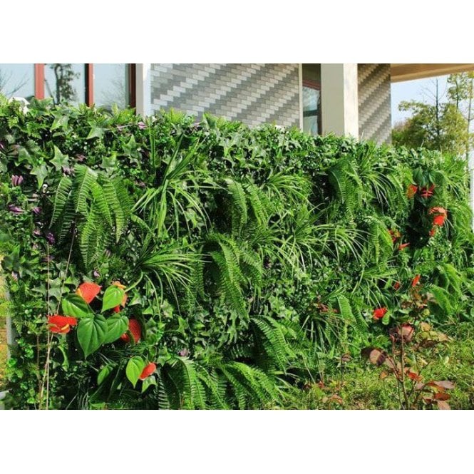 1m Artificial Instant Green Wall Hedge Panel - Mixed Plants