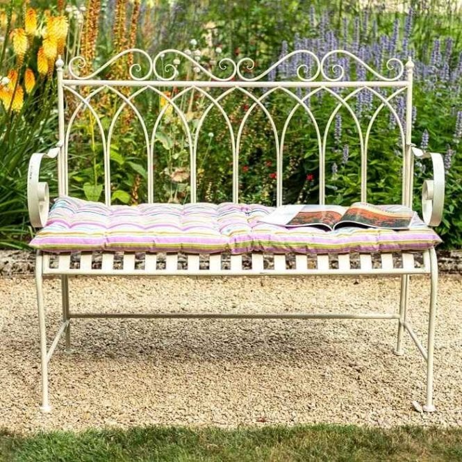 2 Seater Gothic Bench In Cream