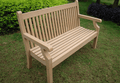 2 Seater Wood Effect Garden Bench - Teak Finish