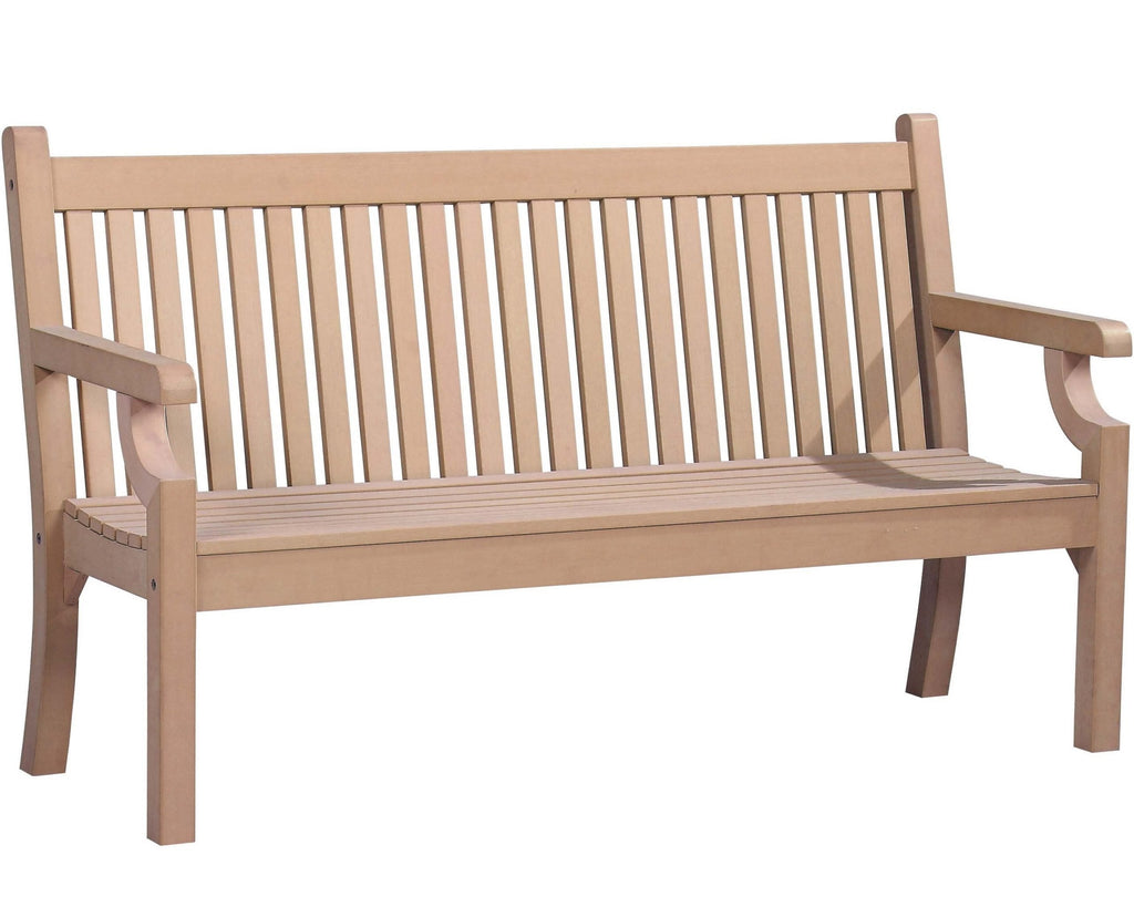 2 Seater Wood Effect Garden Bench - Teak Finish