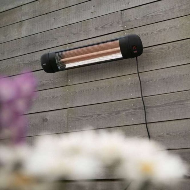2kW IPX4 Wall Mounted Adjustable Quartz Bulb Electric Infrared Heater with Remote Control by Heatlab