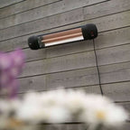 2kW IPX4 Wall Mounted Adjustable Quartz Bulb Electric Infrared Heater with Remote Control by Heatlab