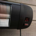 2kW IPX4 Wall Mounted Adjustable Quartz Bulb Electric Infrared Heater with Remote Control by Heatlab