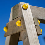 Wooden Fortress Climbing Frame with Single Swing & Slide