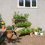 Stepped Wooden Garden Herb Planter