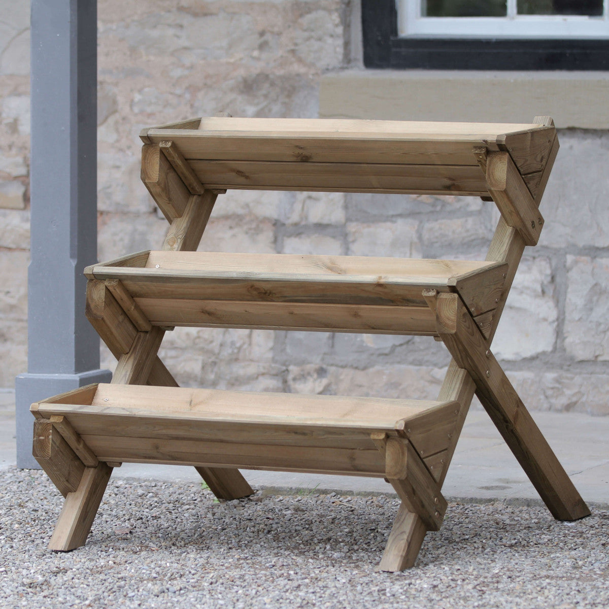 Stepped Wooden Garden Herb Planter