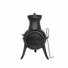 Steel Squat Pewter Effect Chiminea