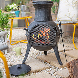 Steel Squat Pewter Effect Chiminea