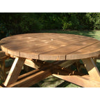 King Size Wooden Round Picnic Table