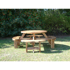 King Size Wooden Round Picnic Table