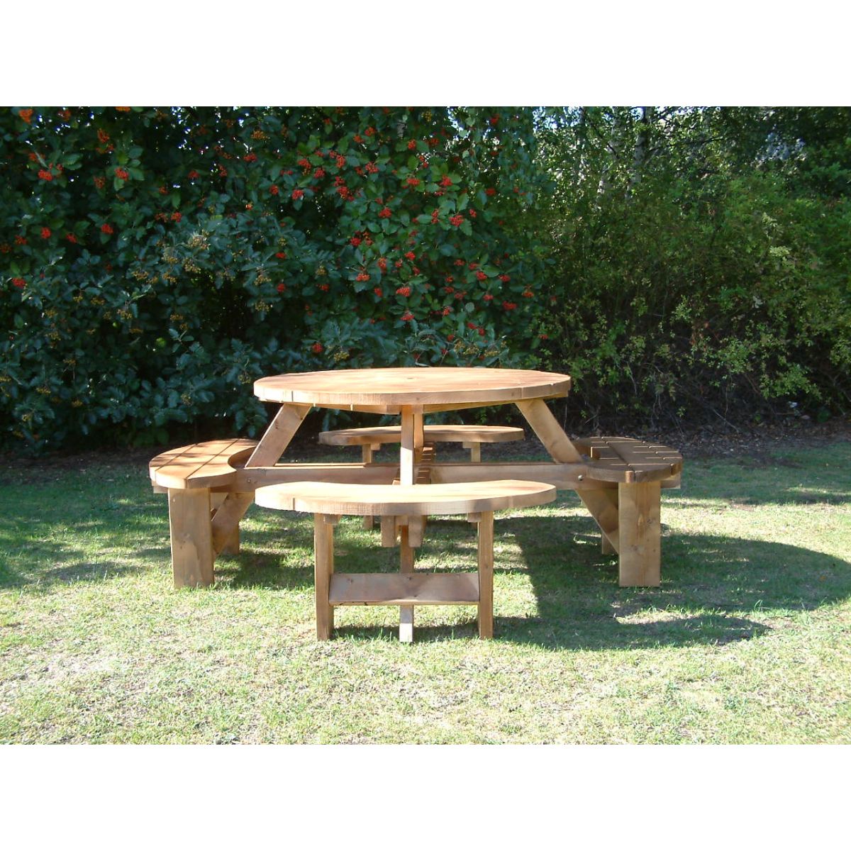 King Size Wooden Round Picnic Table
