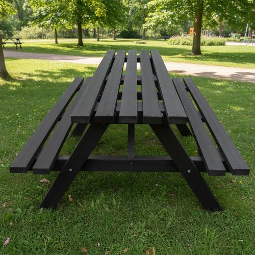Black Recycled Plastic A-Frame Picnic Table