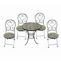 Majorelle 4 Seat Mosaic Bistro Set - Table & 4 Folding Chairs