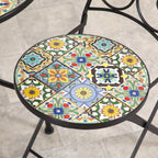 Majorelle 4 Seat Mosaic Bistro Set - Table & 4 Folding Chairs