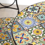 Majorelle 4 Seat Mosaic Bistro Set - Table & 4 Folding Chairs