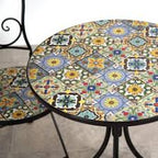 Majorelle 4 Seat Mosaic Bistro Set - Table & 4 Folding Chairs