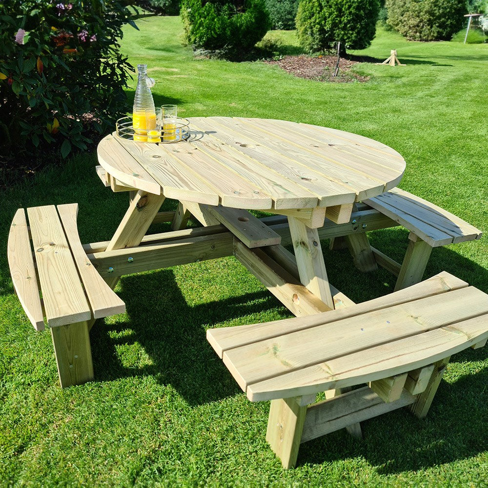 Eight Seater Round Picnic Table
