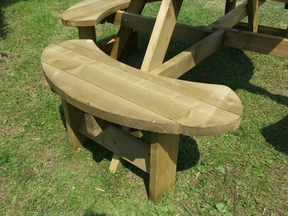 Wooden Round Picnic Tables, 8 Seater perfect for Schools and other outdoor settings