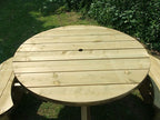 Wooden Round Picnic Tables, 8 Seater perfect for Schools and other outdoor settings