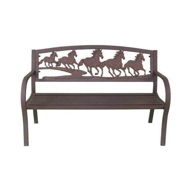 Cast-Iron Bench with Horse Design