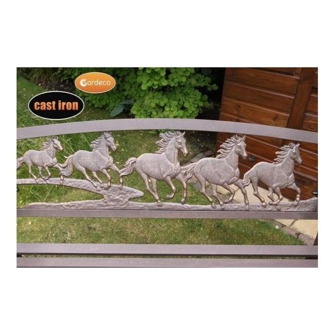 Cast-Iron Bench with Horse Design