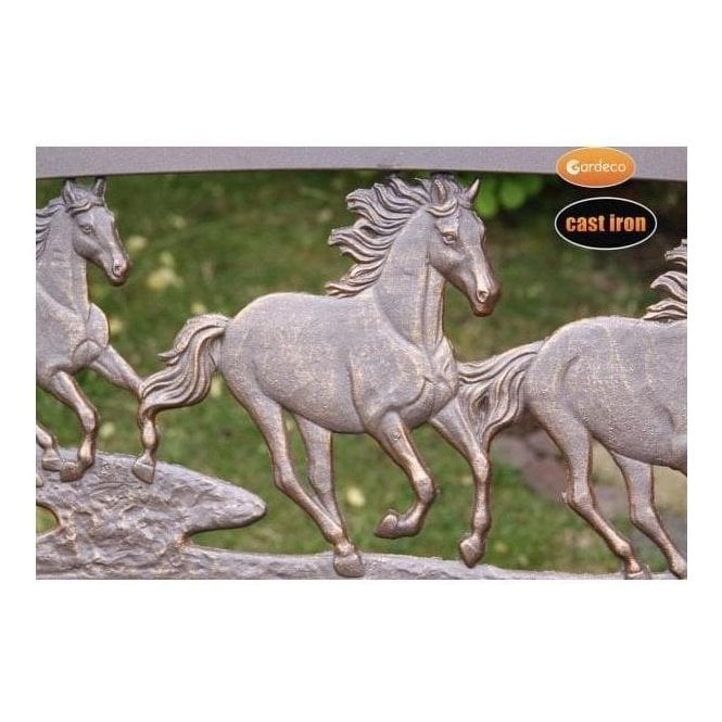 Cast-Iron Bench with Horse Design