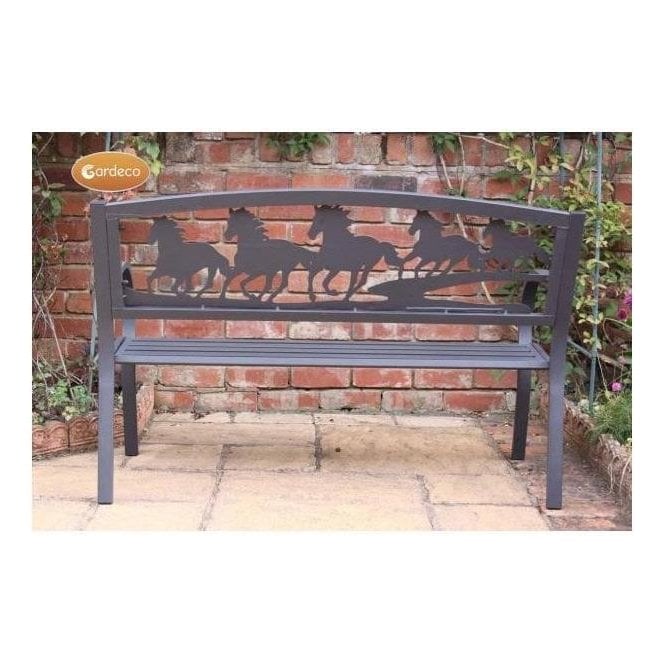 Cast-Iron Bench with Horse Design