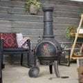 Cast Iron Medium Chiminea (Black) - H110cm x W50cm