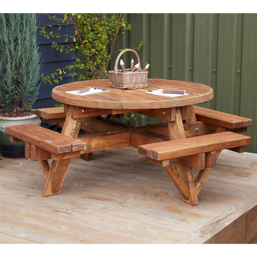 Children's Round Wooden Picnic Bench