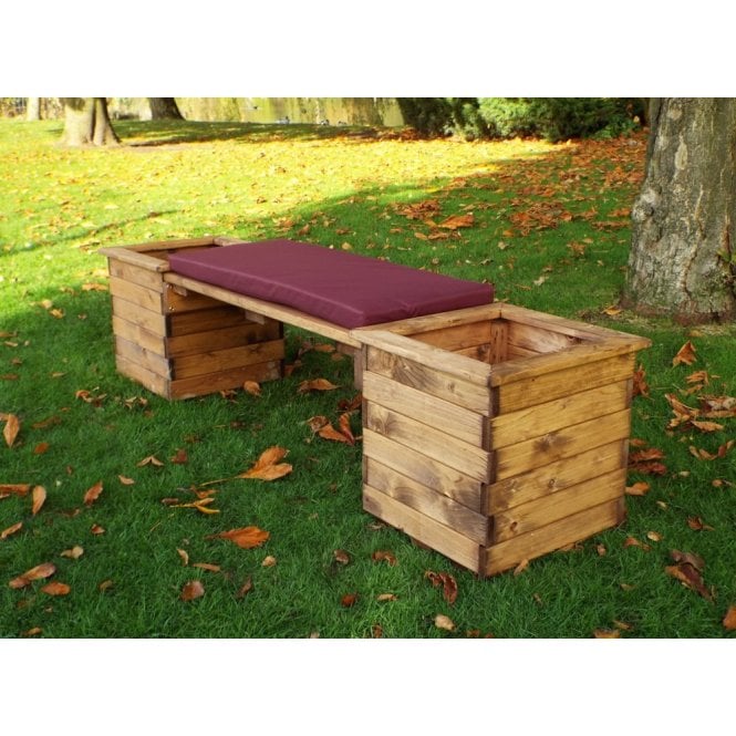 Deluxe Wooden Square Planters & Bench