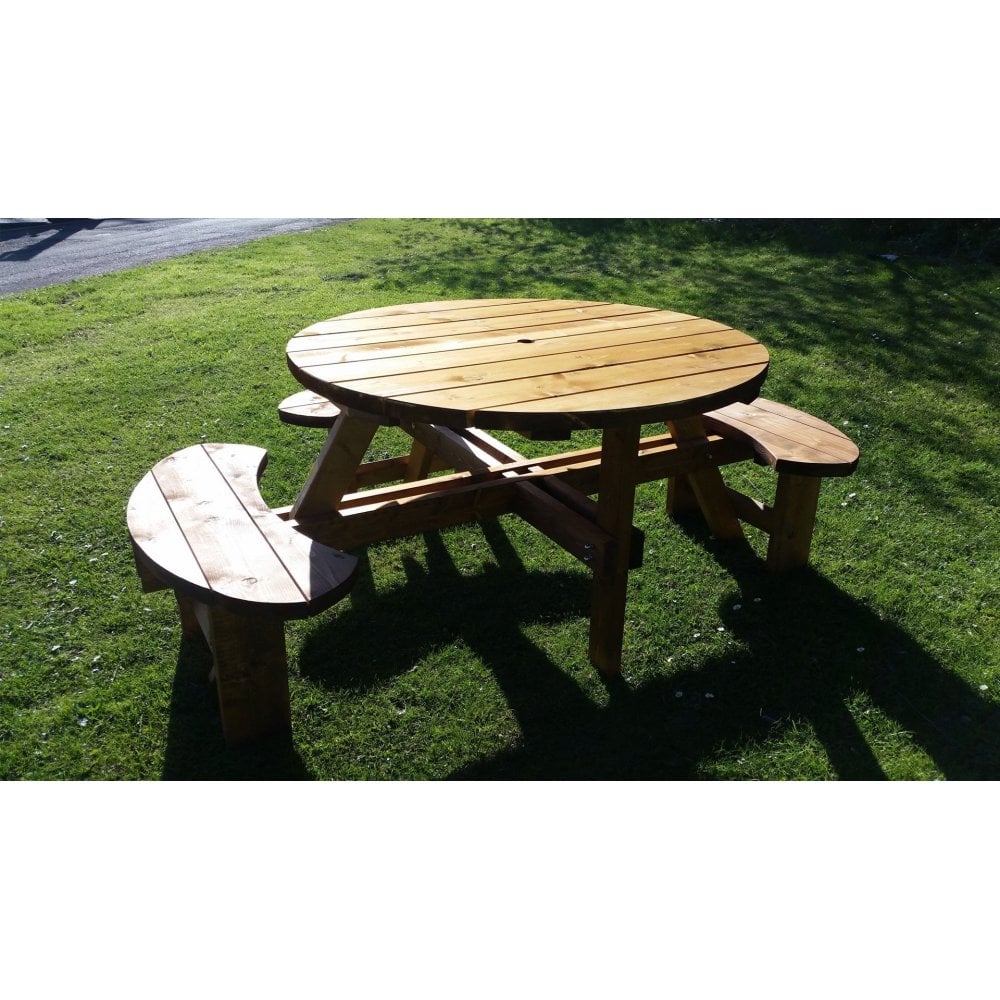Disabled, Wheelchair and Push Chair Access Round Picnic Table Bench