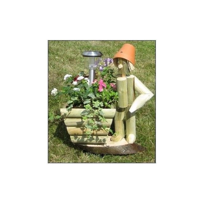Flowerpot Man - with Planter and solar light