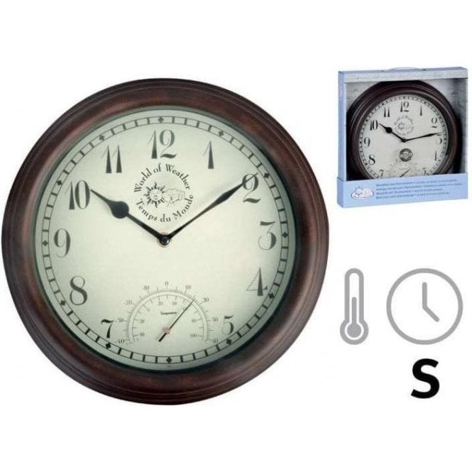 Outdoor Wall Clock With Thermometer