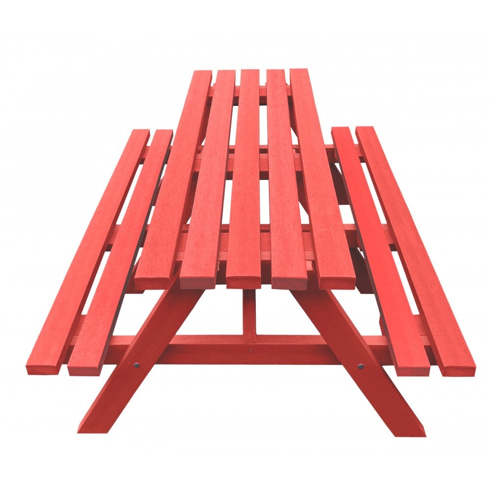 Red Recycled Plastic A-Frame Picnic Table