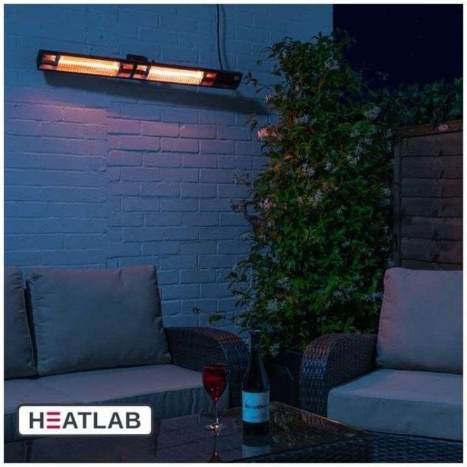 Wall Mounted Electric Patio Heater Remote Control Black