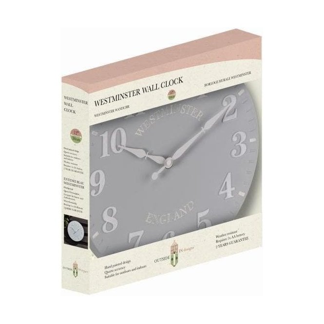 Westminster Clock in Duck Egg 12 inch