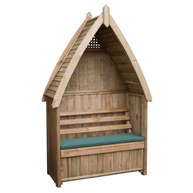 Wooden Arbour and Green Pad