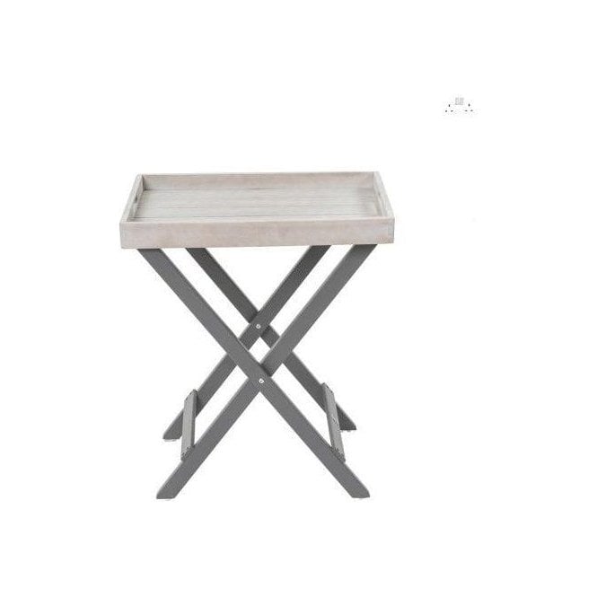 Wooden Folding Butler Tray in Grey