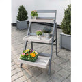 Wooden Folding Pot Shelf in Grey