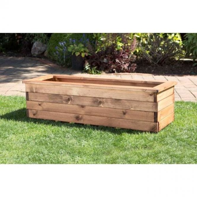 Wooden Garden Set of 4 1.9m x 31.5cm Trough Planters