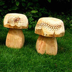 Wooden Mushroom Seats with optional engraving