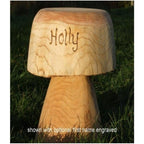 Wooden Mushroom Seats with optional engraving