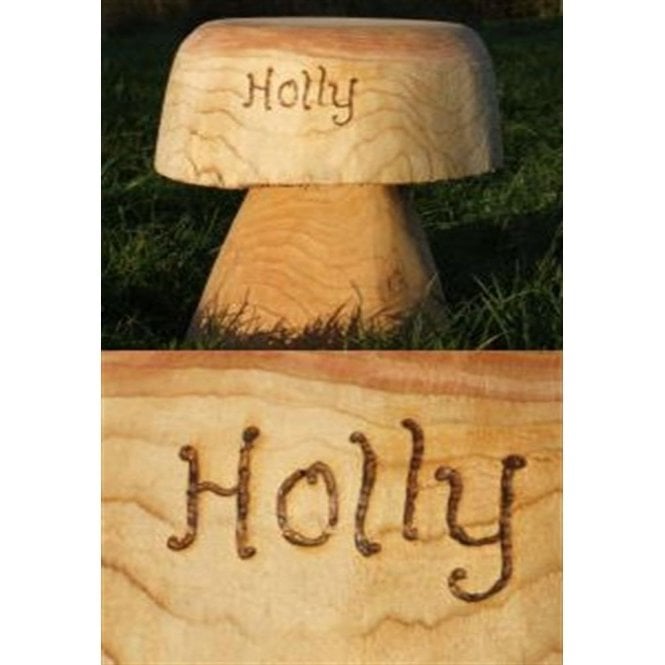 Wooden Mushroom Seats with optional engraving