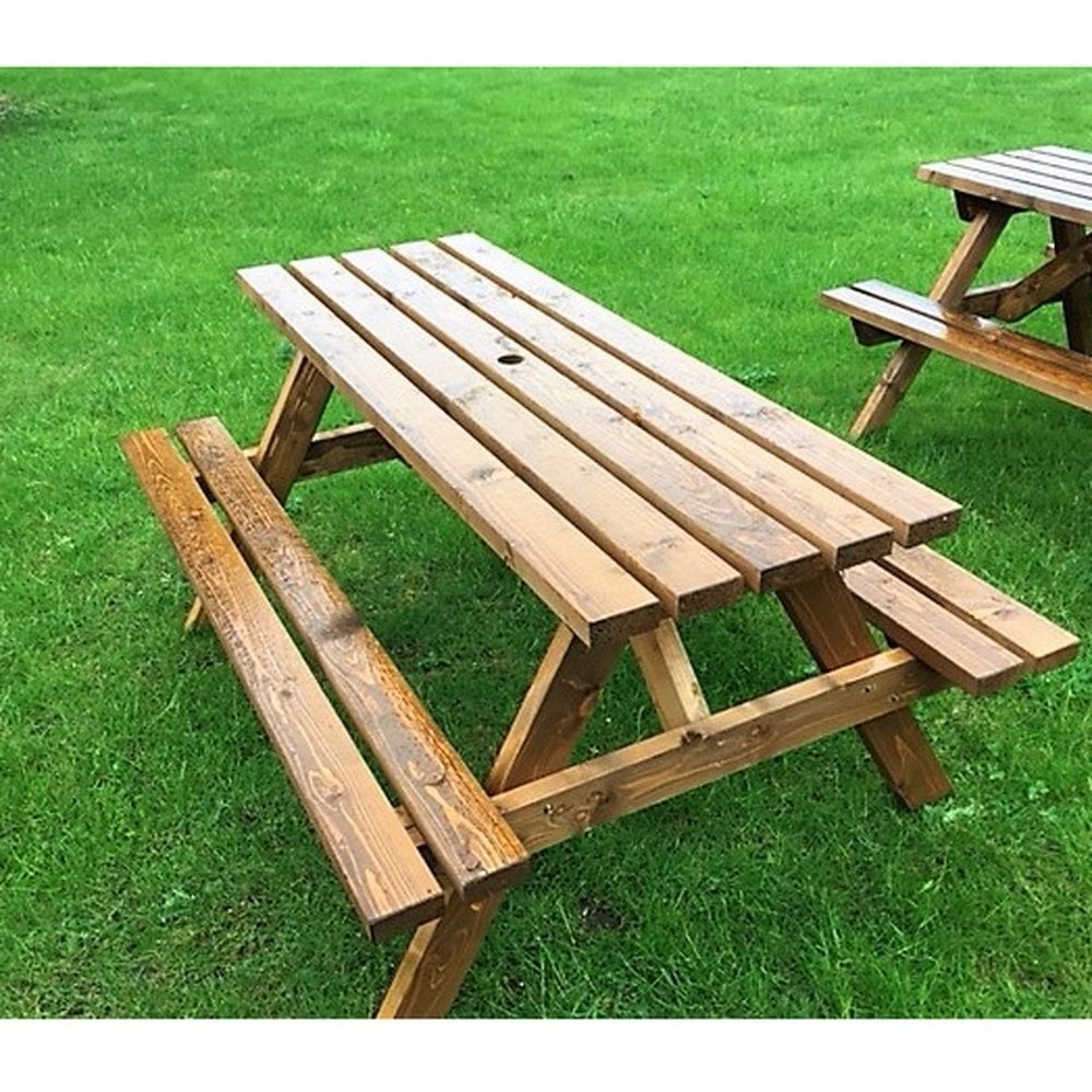 Wooden Rectangle Garden 8 Seater Picnic Table
