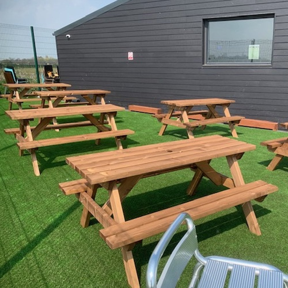 Wooden Rectangle Garden 8 Seater Picnic Table