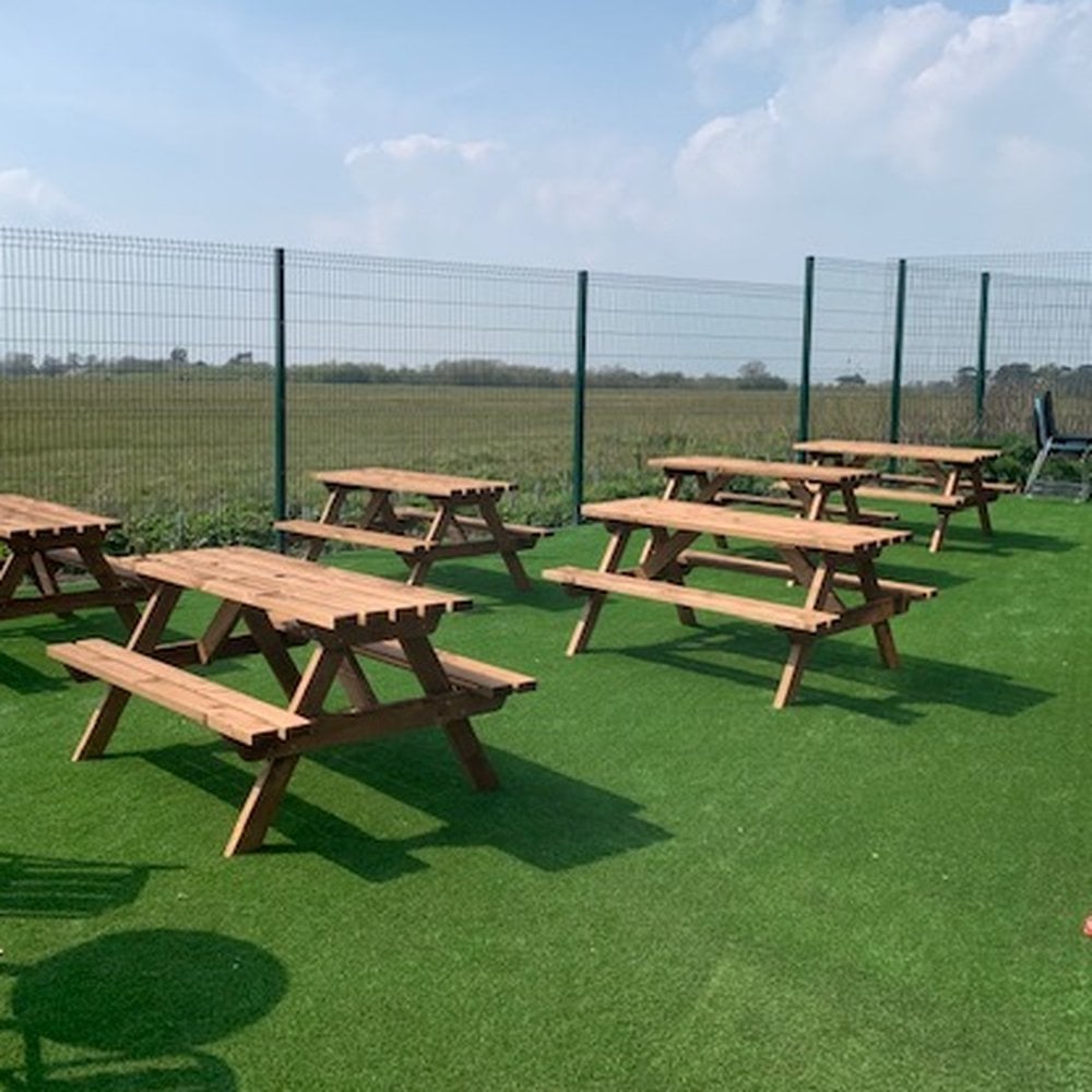 Wooden Rectangle Garden 8 Seater Picnic Table