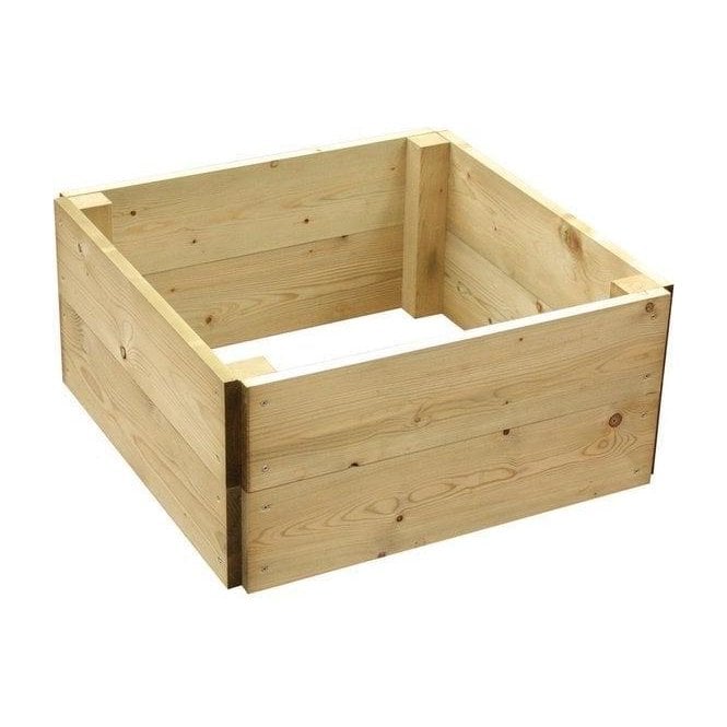 Wooden Timber Raised Square Grow Bed 2-Tier