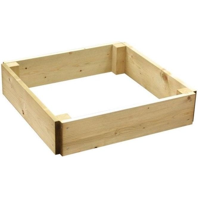 Wooden Timber Raised Square Grow Bed Single Tier